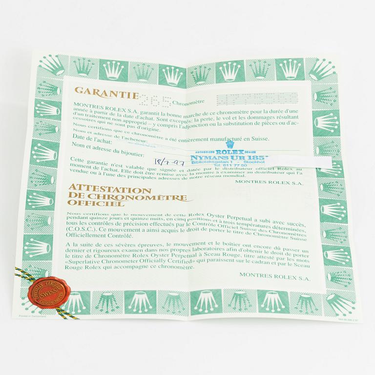 Rolex, Datejust, "Blue Diamond Vignette Dial", ca 1997.