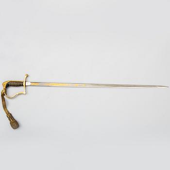 A Swedish infantry officers sword 1899 pattern with scabbard.