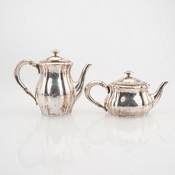 A Danish four pcs sivler tea and coffee service first half of the 20th century, tota weight 1618 grams.