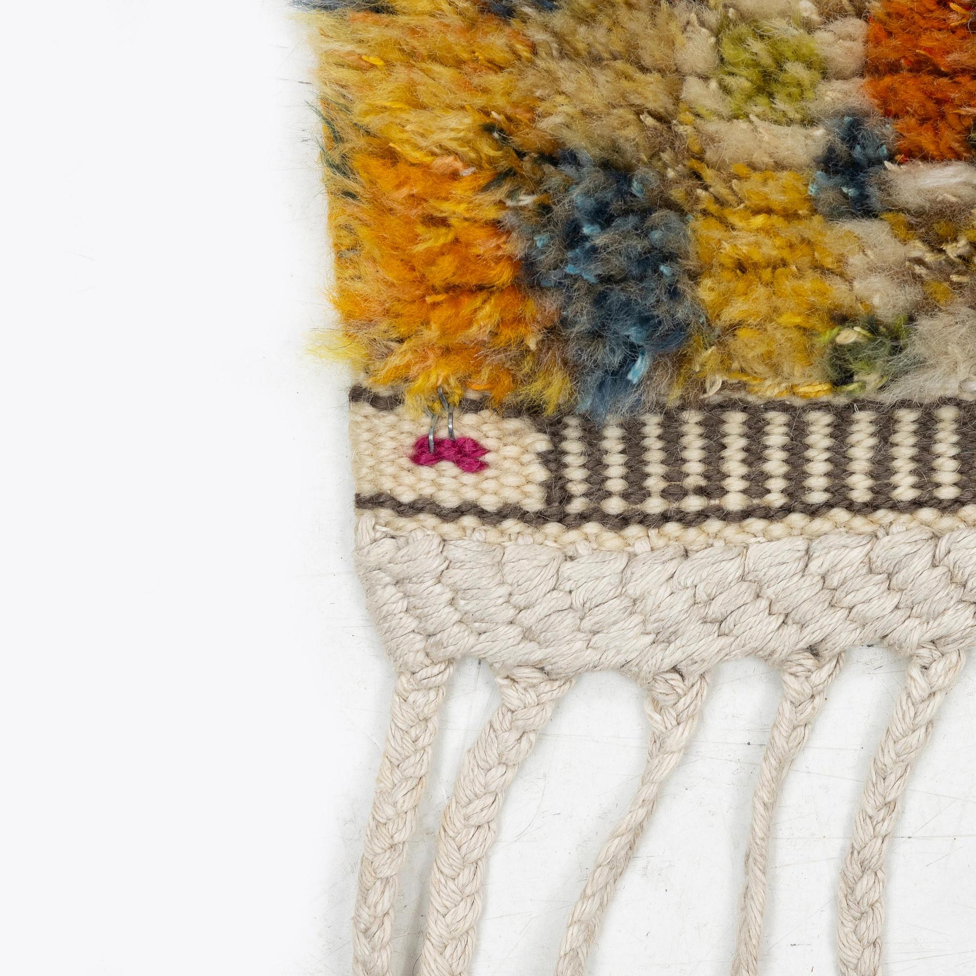 Barbro Nilsson, a carpet, 'Violetta gul', knotted pile, c. 210 x 130 cm, signed AB MMF BN.