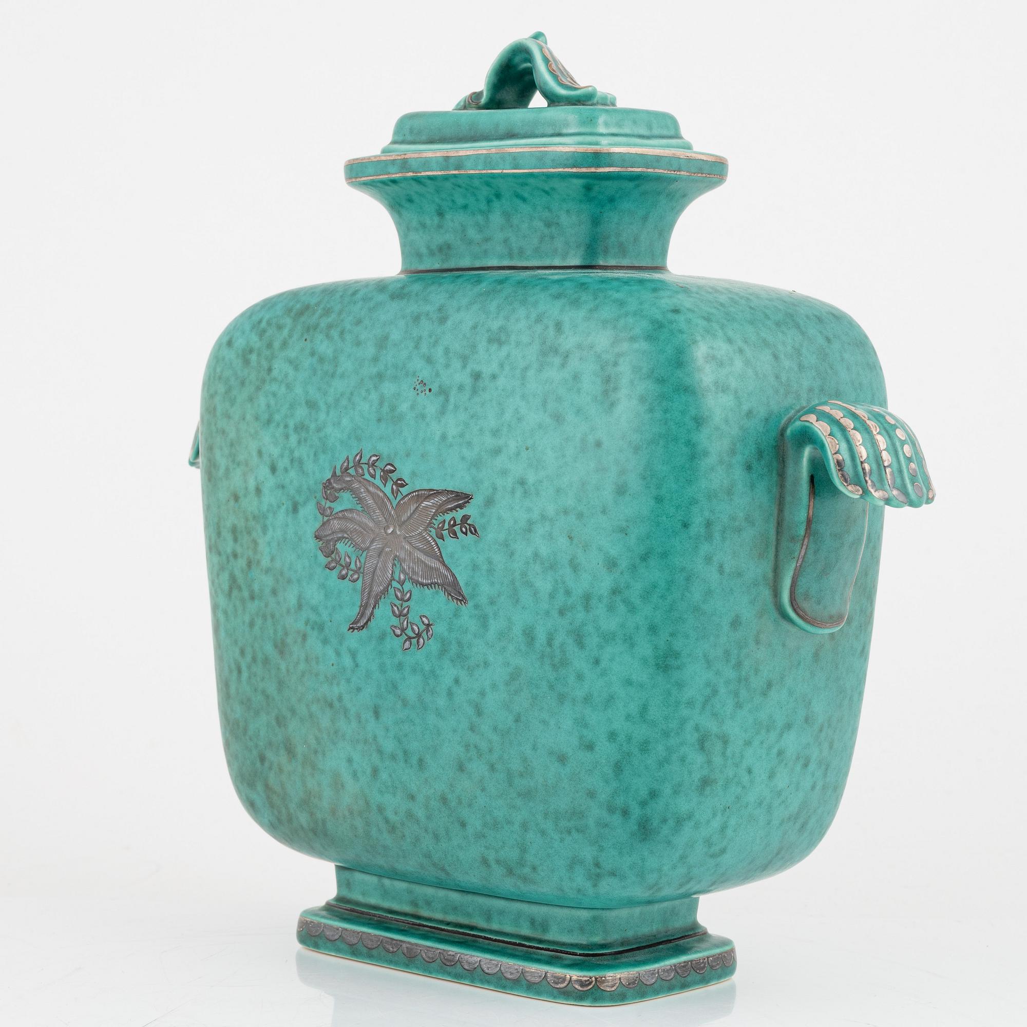 Wilhelm Kåge, an 'Argenta' stoneware urn with cover, Gustavsberg.