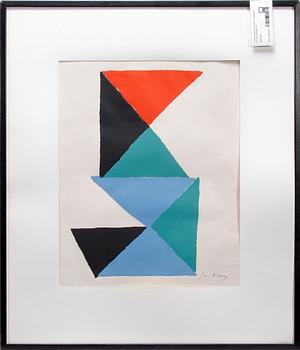 Sonia Delaunay · SONIA DELAUNAY, färglitografi, bär sign, provtryck.