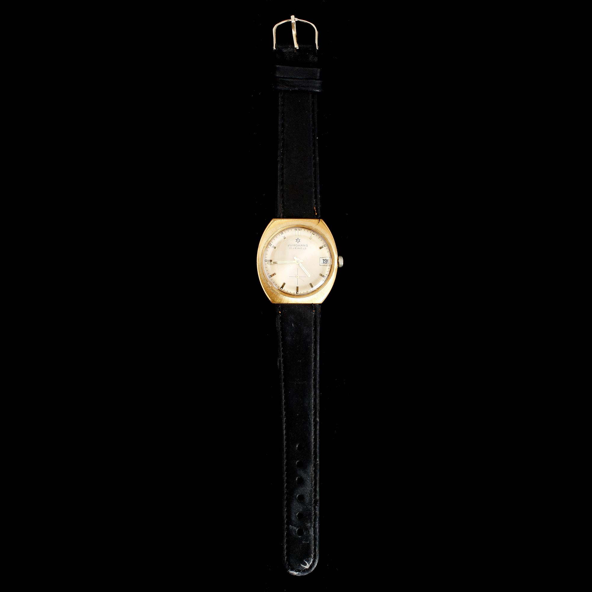 ARMBANDSUR, guld på stål, Junghans, 1900-talets mitt.