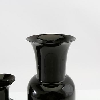 Vases, 2 pcs, Venini "Opalino", signed and dated 98.