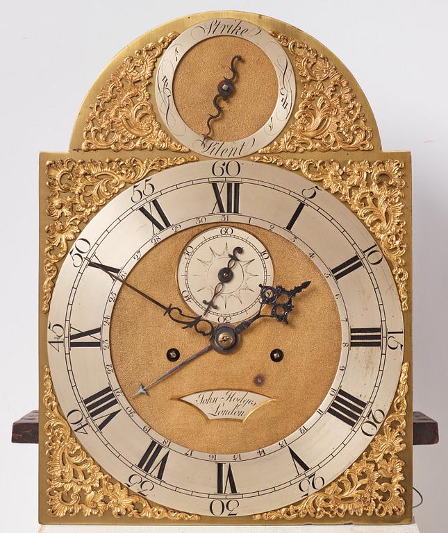 A mahogany longcase clock by John Hodges (active circa 1729-38).