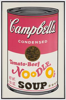 Andy Warhol, "Tomato-Beef Noodle O's", (from: "Campbell's Soup II").