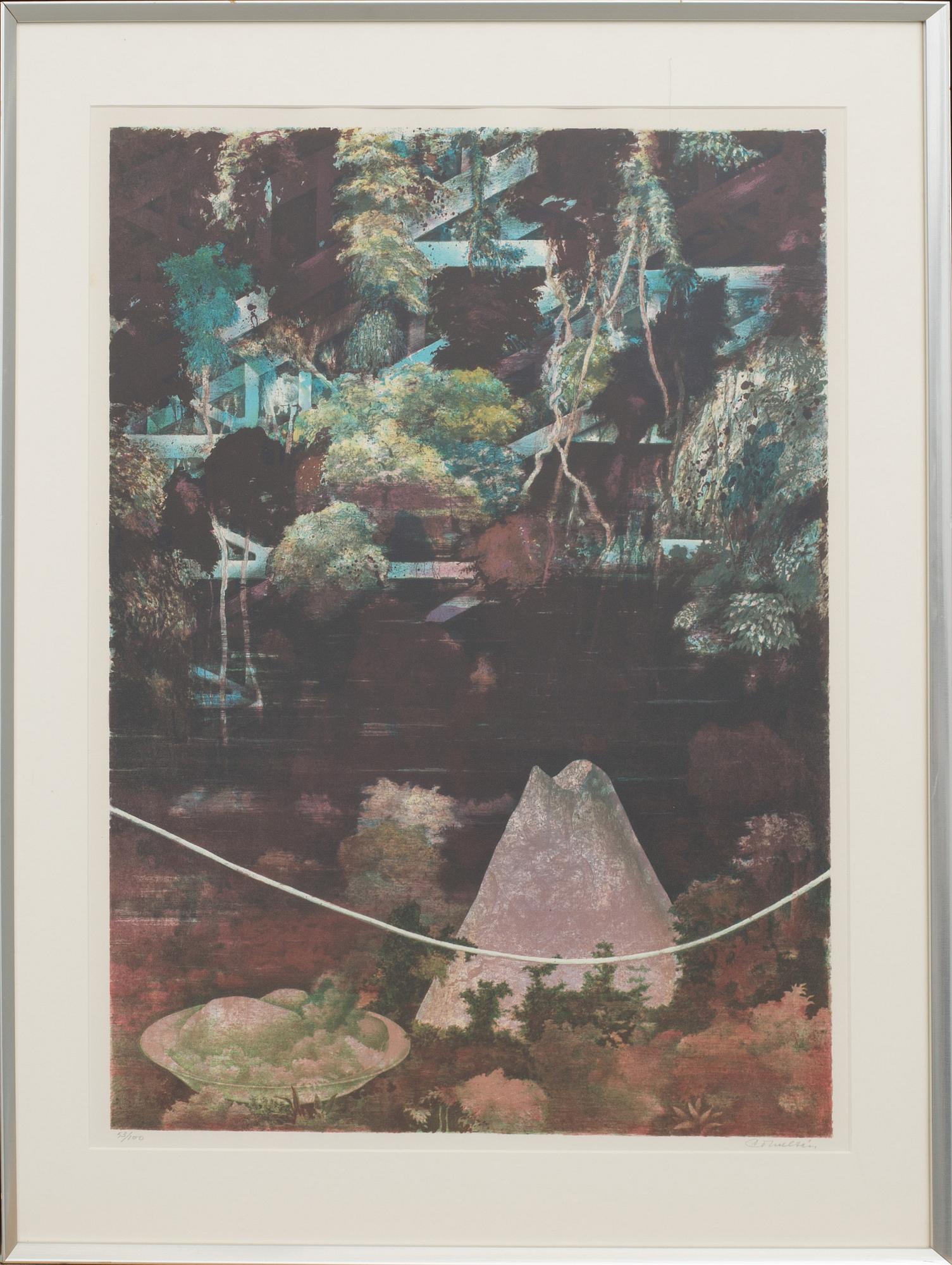 CARL OTTO HULTHÉN, colour lithographe, signed and numbered 53/100.