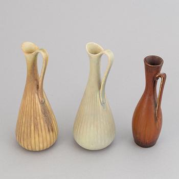 Gunnar Nylund, a set of five stoneware vases/jugs for Rörstrand.