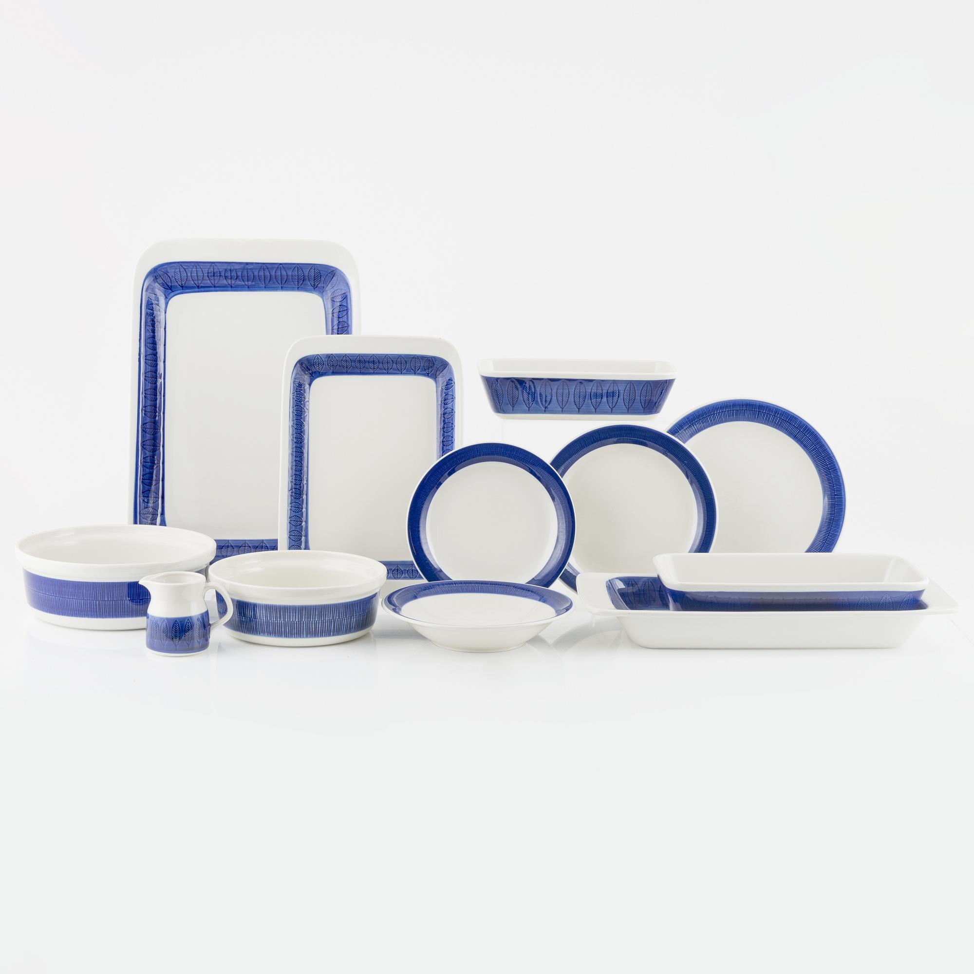 Hertha Bengtson, a 52-piece 'Koka Blå' dinner service, Rörstrand, Sweden.