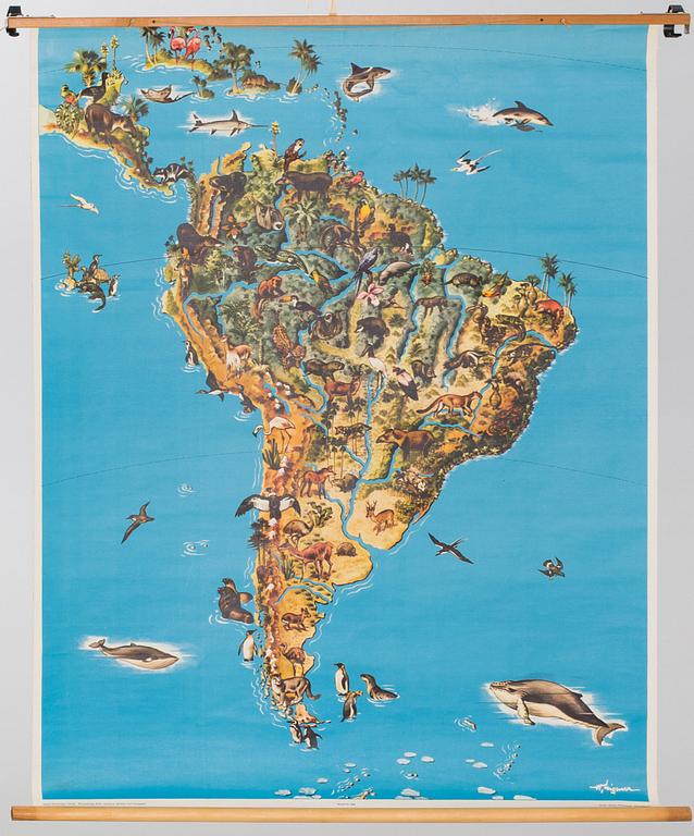 SKOLPLANSCH, Sydamerika. Seietz 1900-talets andra hälft.