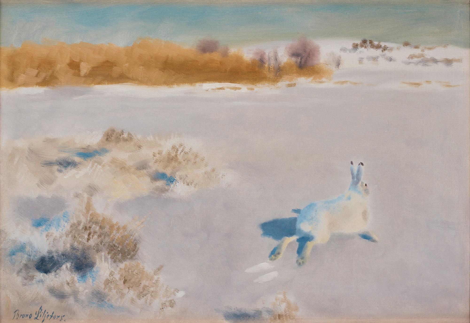 Bruno Liljefors, Bounding Winter Hare.