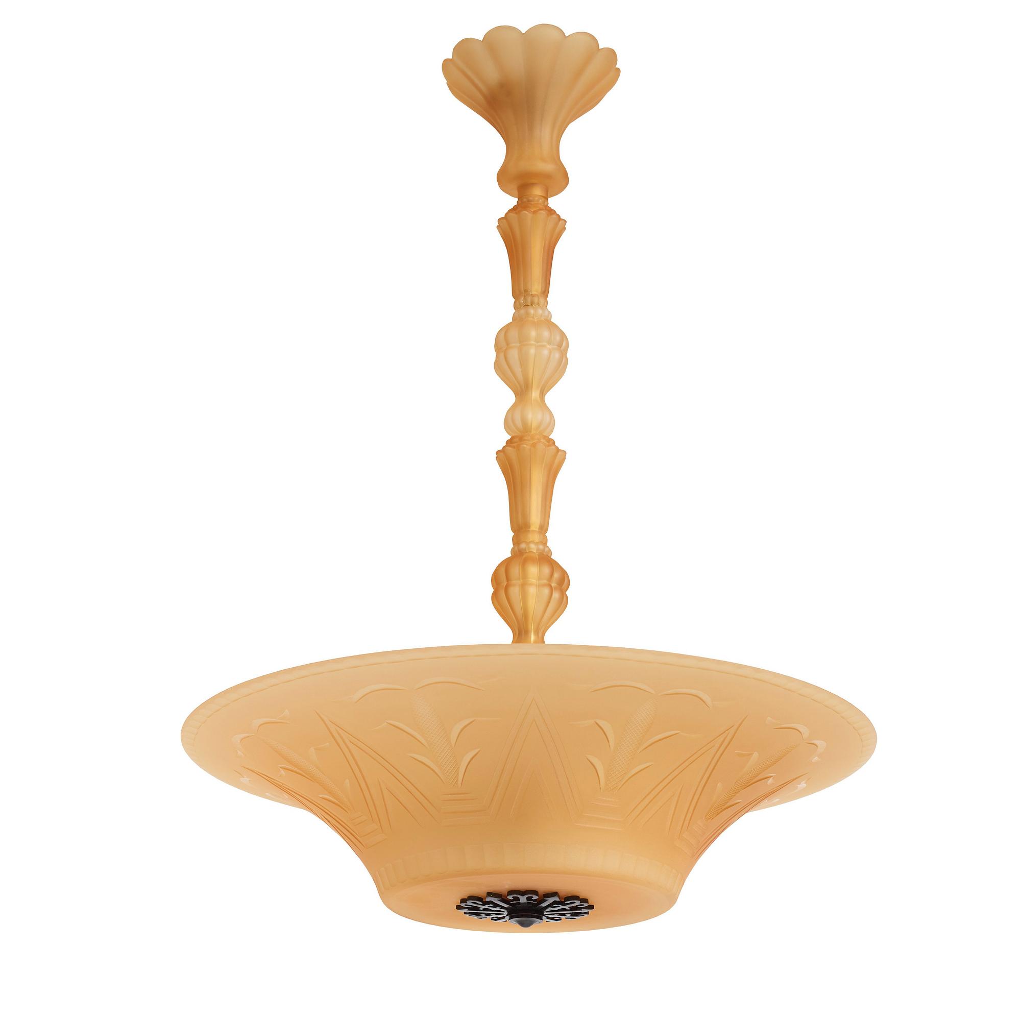 Edward Hald, & Erik Tidstrand, a ceiling lamp, Nordiska Kompaniet & Orrefors, executed ca 1926.