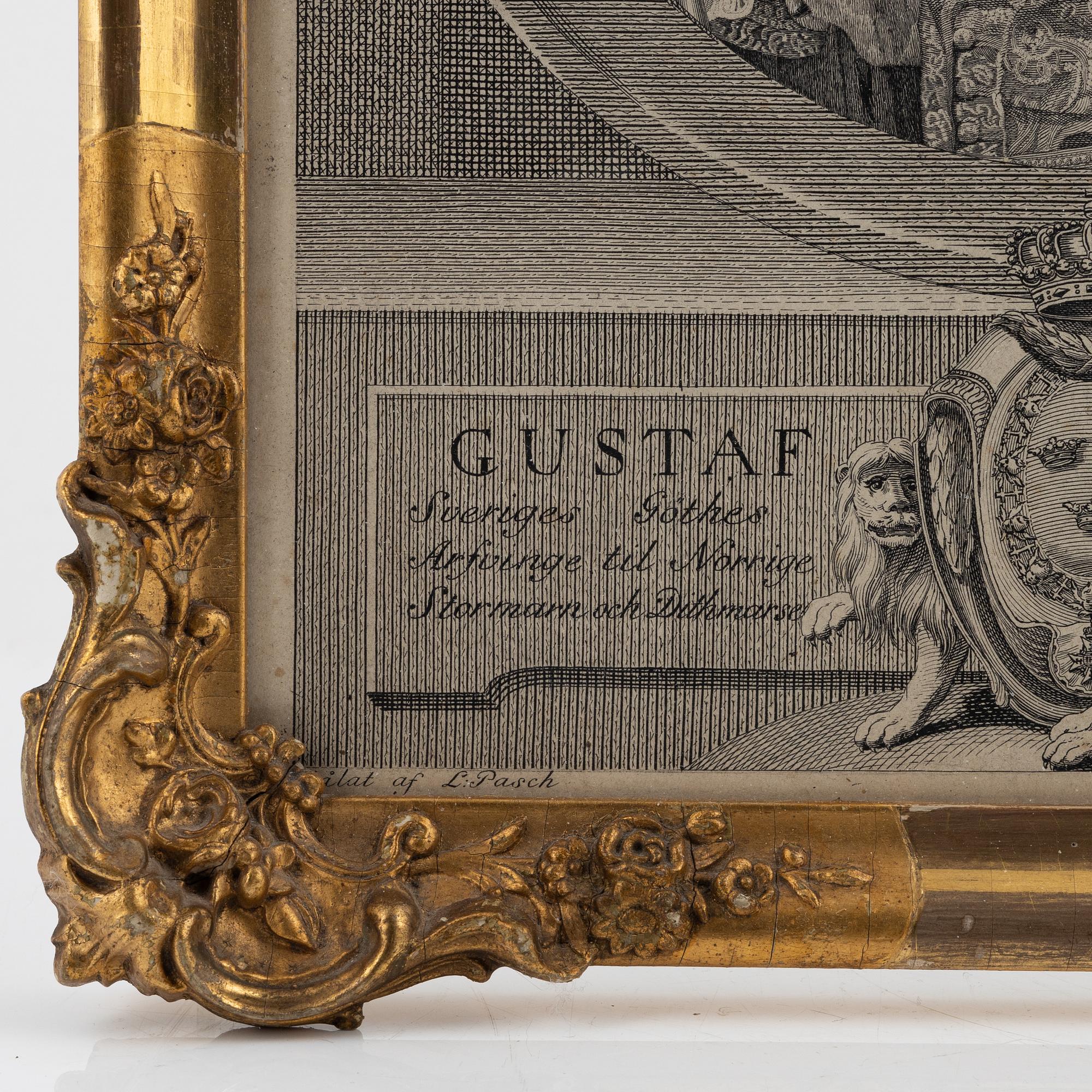 Lorens Pasch d y, after, engravings a pair, engraved by Jacob Gillberg (1724-1793) 1774.