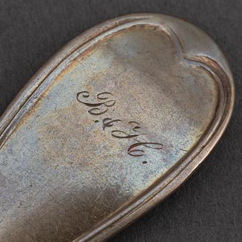 6 swedish silver dessert spoons, mark of Pehr Zethelius, Stockholm 1799.