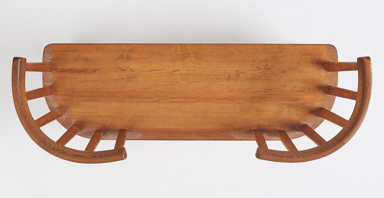 Axel Einar Hjorth, an "Utö" stained pine sofa, Nordiska Kompaniet 1930s.