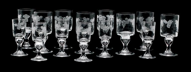 SERVISGLAS, 14 delar, "Swedish old", Reijmyre.