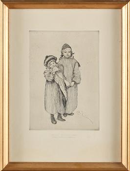 Carl Larsson · CARL LARSSON, etsning, signerad i plåten.