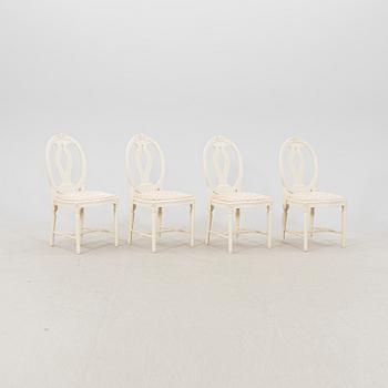 A late 20th century painted Gustavian style 5 pcs dining suit.