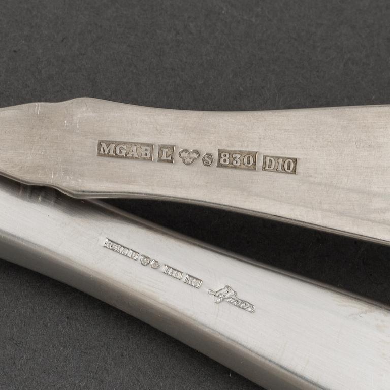 A Erik Löfman part silver cutlery set, "Uppsala", Marked MEMA.