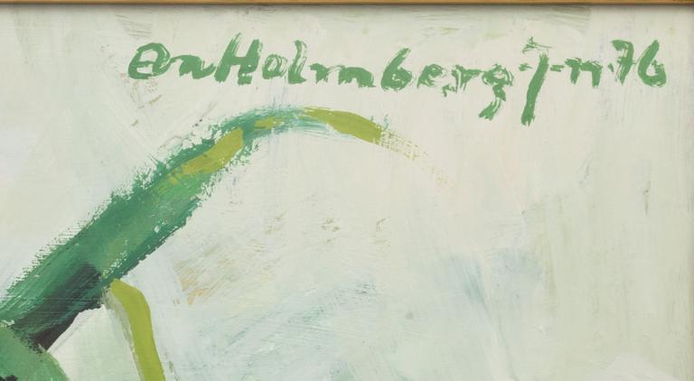 EVA HOLMBERG JACOBSSON, olja på pannå, signerad och daterad -76.