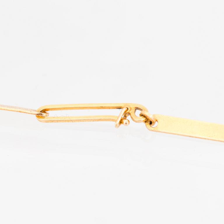 BJÖRN WECKSTRÖM, kaulakoru "Janus", 14K kultaa, vuorikristalli, savukvartsi. Lapponia 1965.