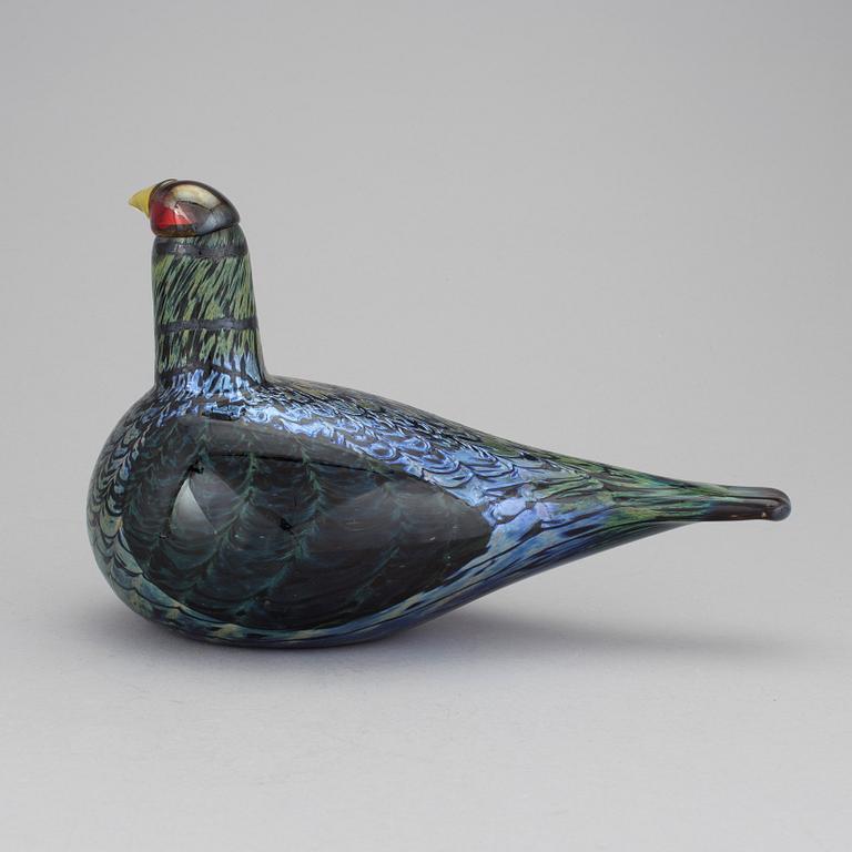 OIVA TOIKKA, skulptur, glas, "Metso", Nuutajärvi Notsjö Pro Arte, Iittala, signerad.