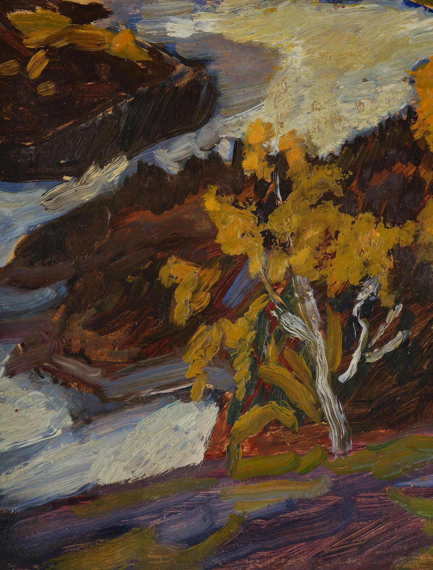 Helmer Osslund, Autumn mood by the rapids.