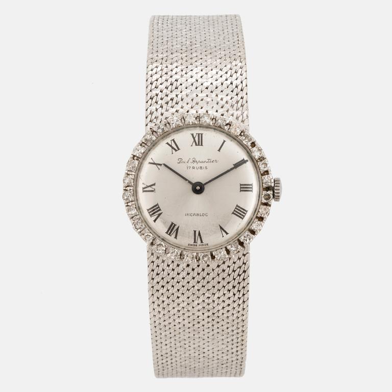 LADIES' WRIST WATCH, 18K white gold with small diamonds 8/8.
