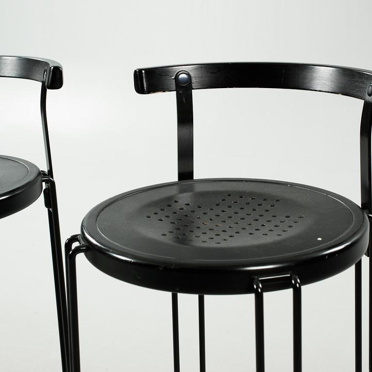 Four "B4-82" bar stools from the Oblado series, designed by Börje Lindau for Blå Station, late 20th century.