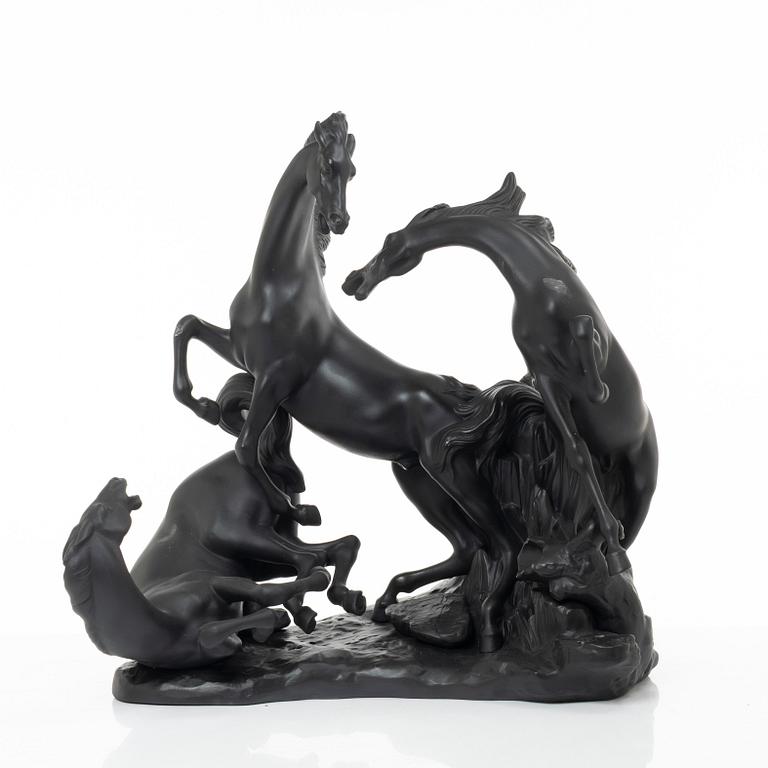 Fulgencio García, figurin, "Horses' group (black)", Lladró, Spanien.