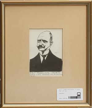 ALBERT ENGSTRÖM, blyerts resp tusch, 2 st, sign.
