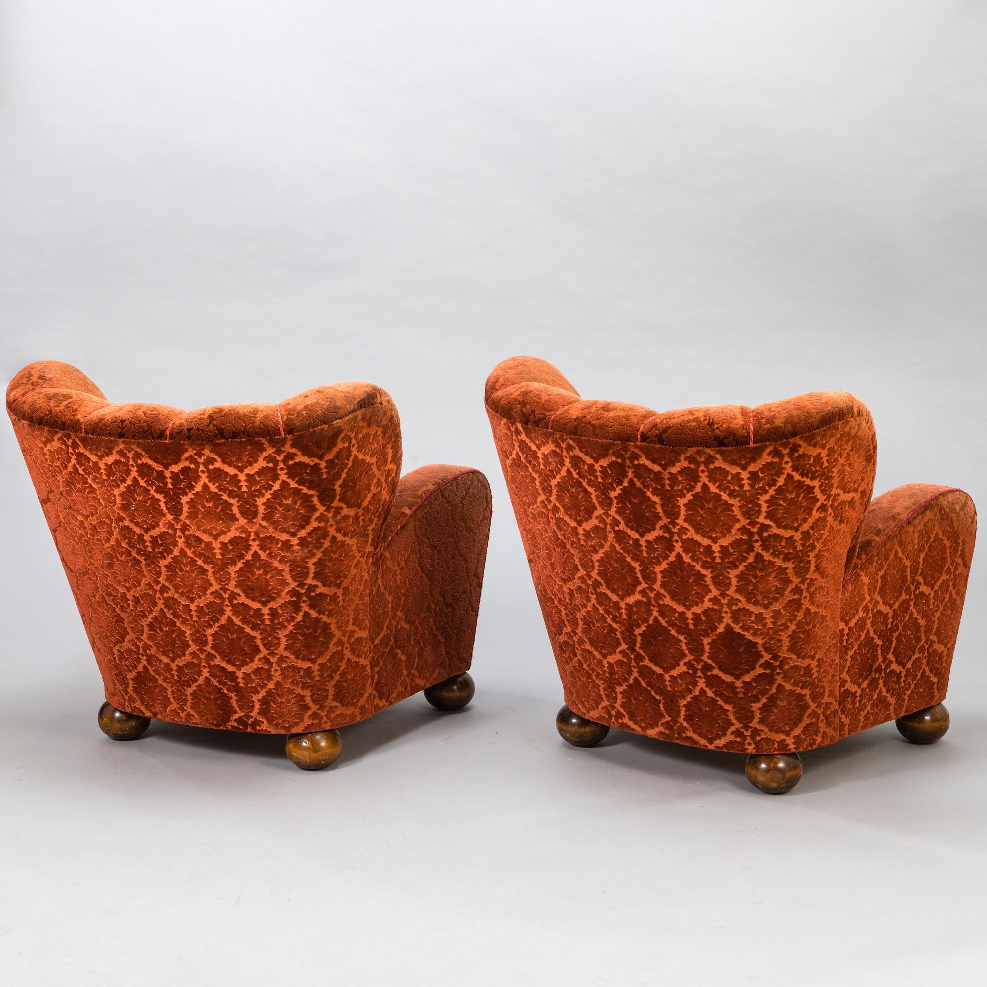 MÄRTA BLOMSTEDT, nojatuolipari, 1900-luvun puoliväli.