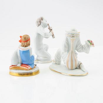 Figurines 6 pcs Hutchenreuther/Dahl Jensen/Rosenthal 20th century porcelain.