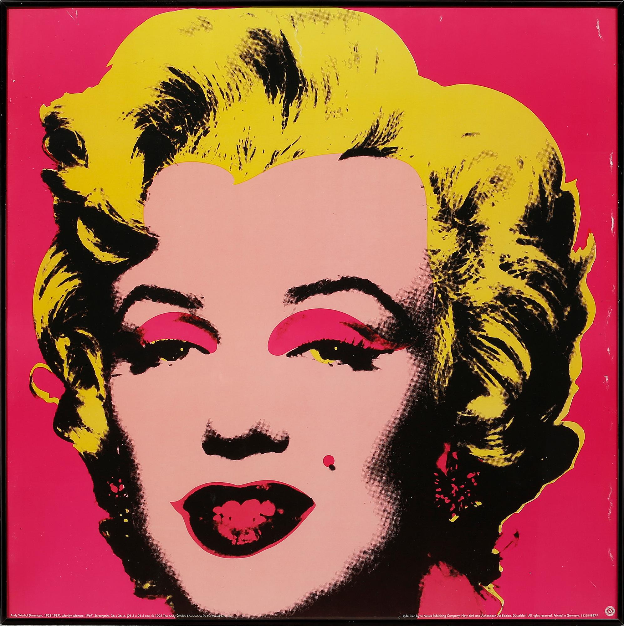 ANDY WARHOL, efter, offsetlitografi / poster, "Marilyn Monroe", 1993.