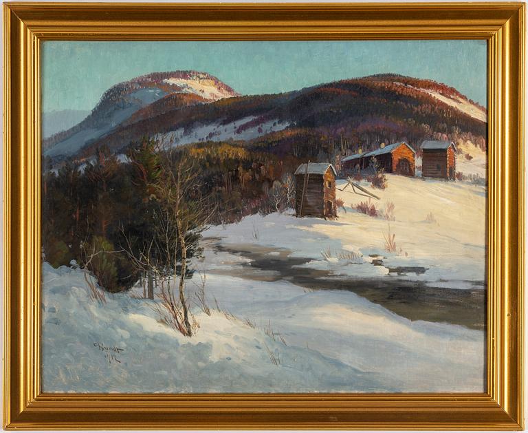 CARL BRANDT, oil on relined canvas, signed C. Brandt and dated 1912.