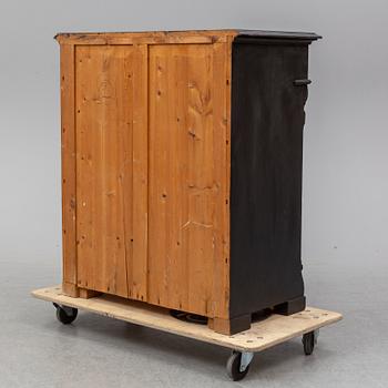 A painted chest of drawers, late 19th Century.