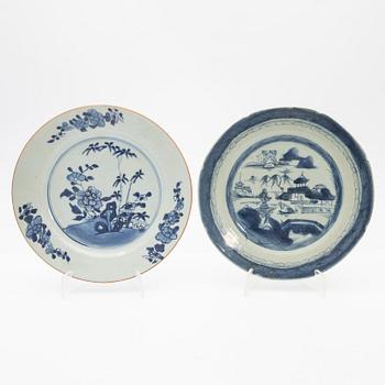 Tallrikar, 6 st, porslin, Kina, 17/1800-tal.