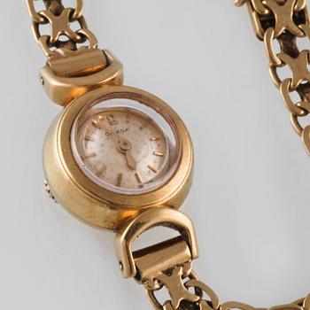 ARMBANDSUR, 18K Omega. Vikt 16,4 gram.