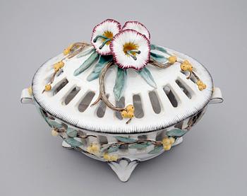 BORDSDEKORATION med LOCK, fajans, Rörstrand 1930-tal.