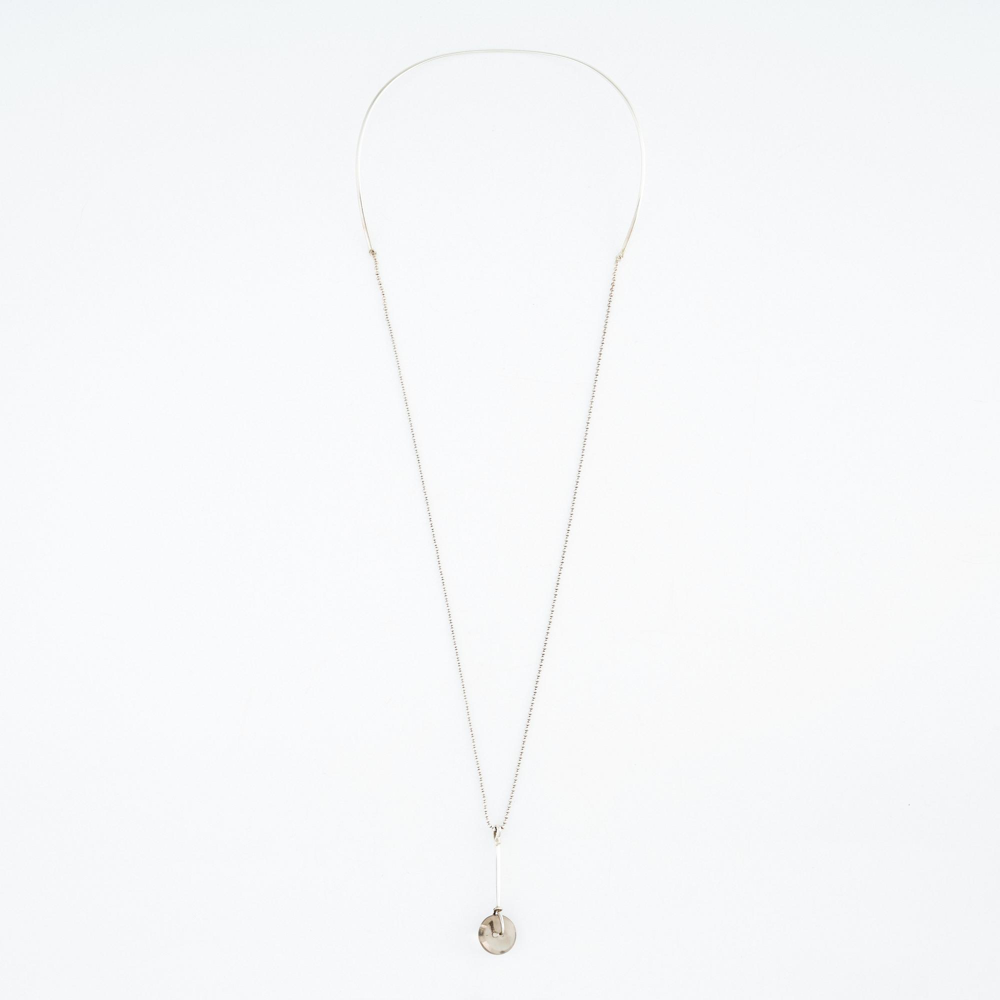 Vivianna Torun Bülow-Hübe, a sterling necklace with a pendant, executed in her own studio, Indonesia.