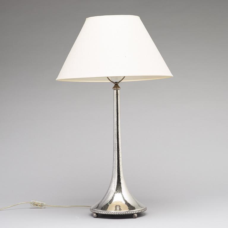 K ANDERSSON, a silver table lamp, Stockholm, 1925.