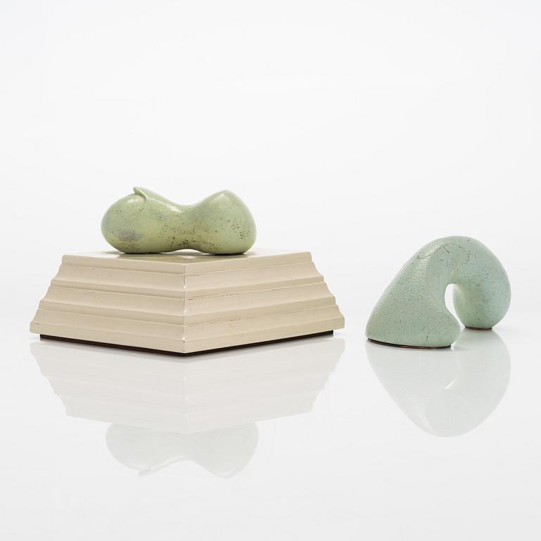 Poul Havgaard, 'Tired Lovers' sculpture, signed 1988.