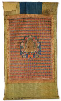 914. A Tibetan Amittayus Buddha Thangka, 18th/19th century.