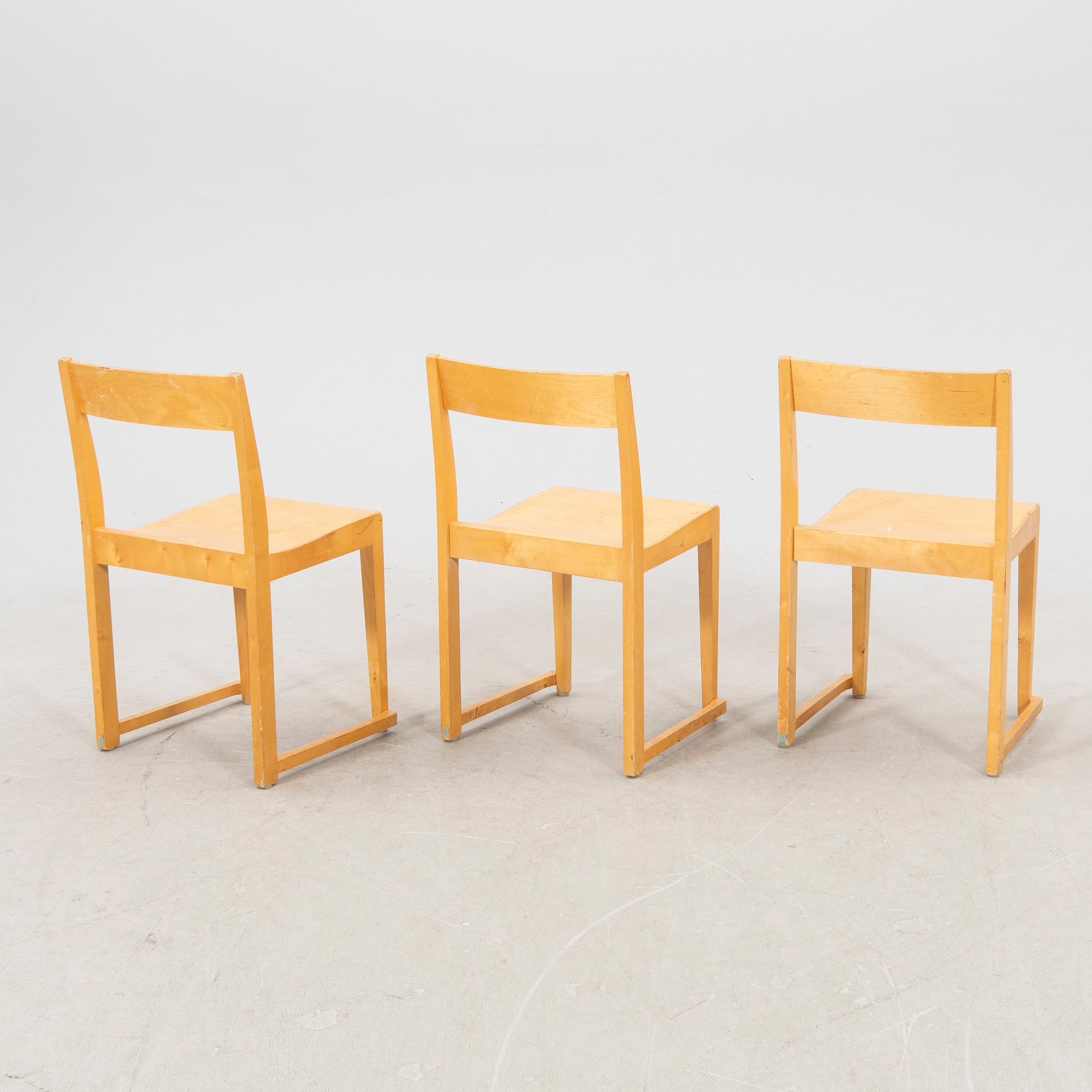 Sven Markelius, a set of stackable birch chairs.