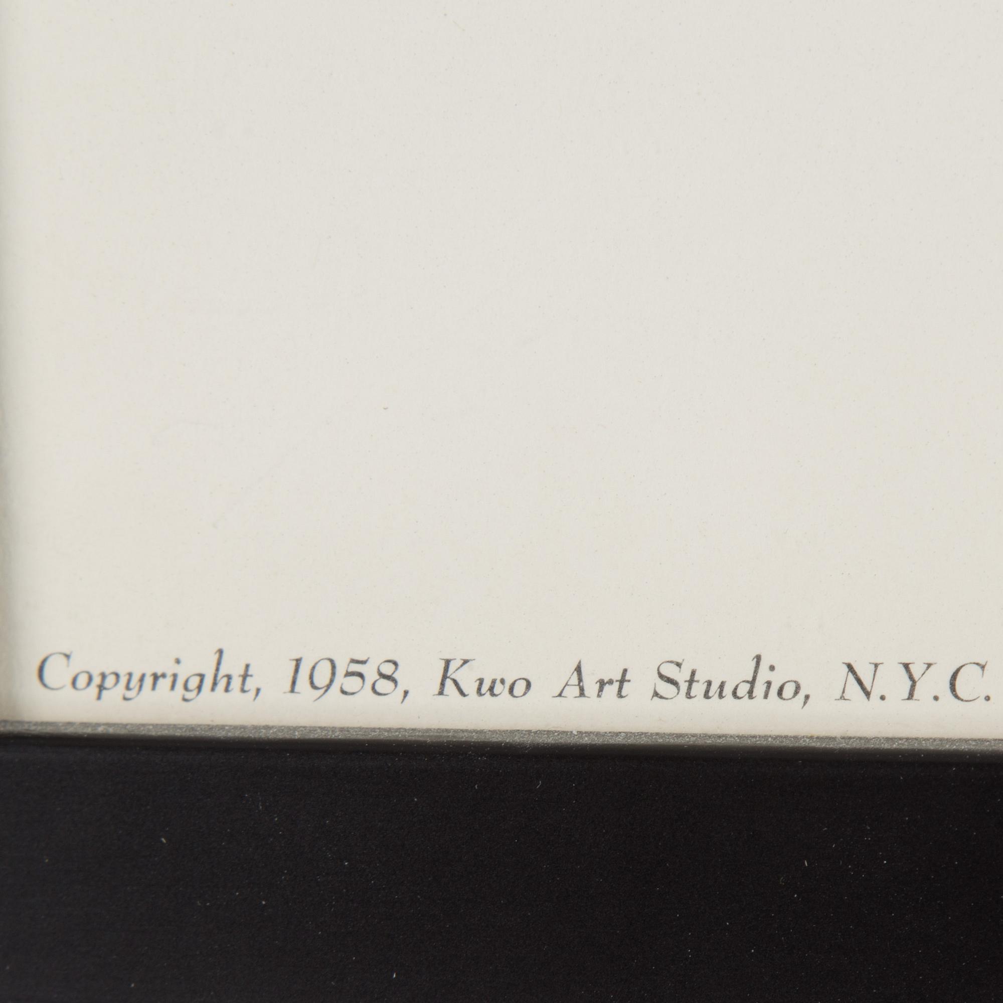 DA WEI (David) KWO (1919-2003), print, signed. Printed by Triton press inc, New york 1958.