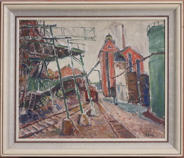 ALEXANDER ROOS, olja pannå, sign.