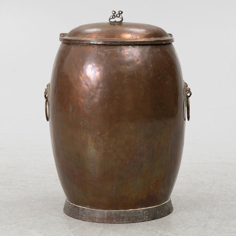 A copper water barrel, 19th century.