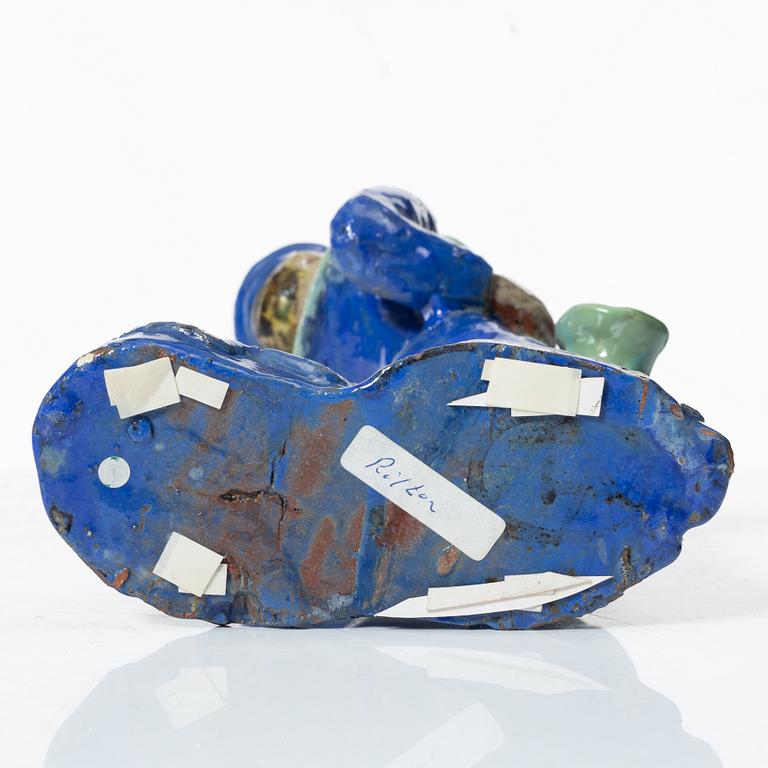 Allan Ebeling, two glazed ceramic sculptures of musicians, Torshälla.