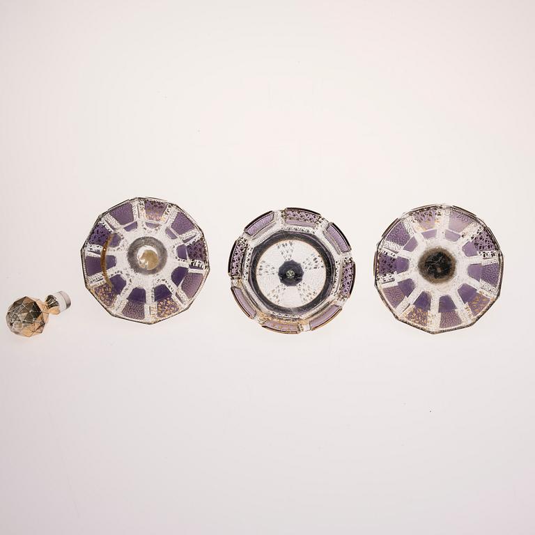 PARFYYMISETTI, lasia, 3 osaa, 1900-luvun alku.