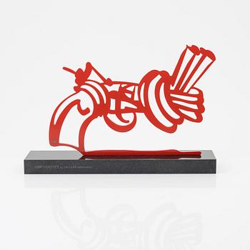 Carl-Fredrik Reuterswärd/ The Non-Violence Project Foundation, skulptur, rödlackerat stål  signerad CF 31/50.